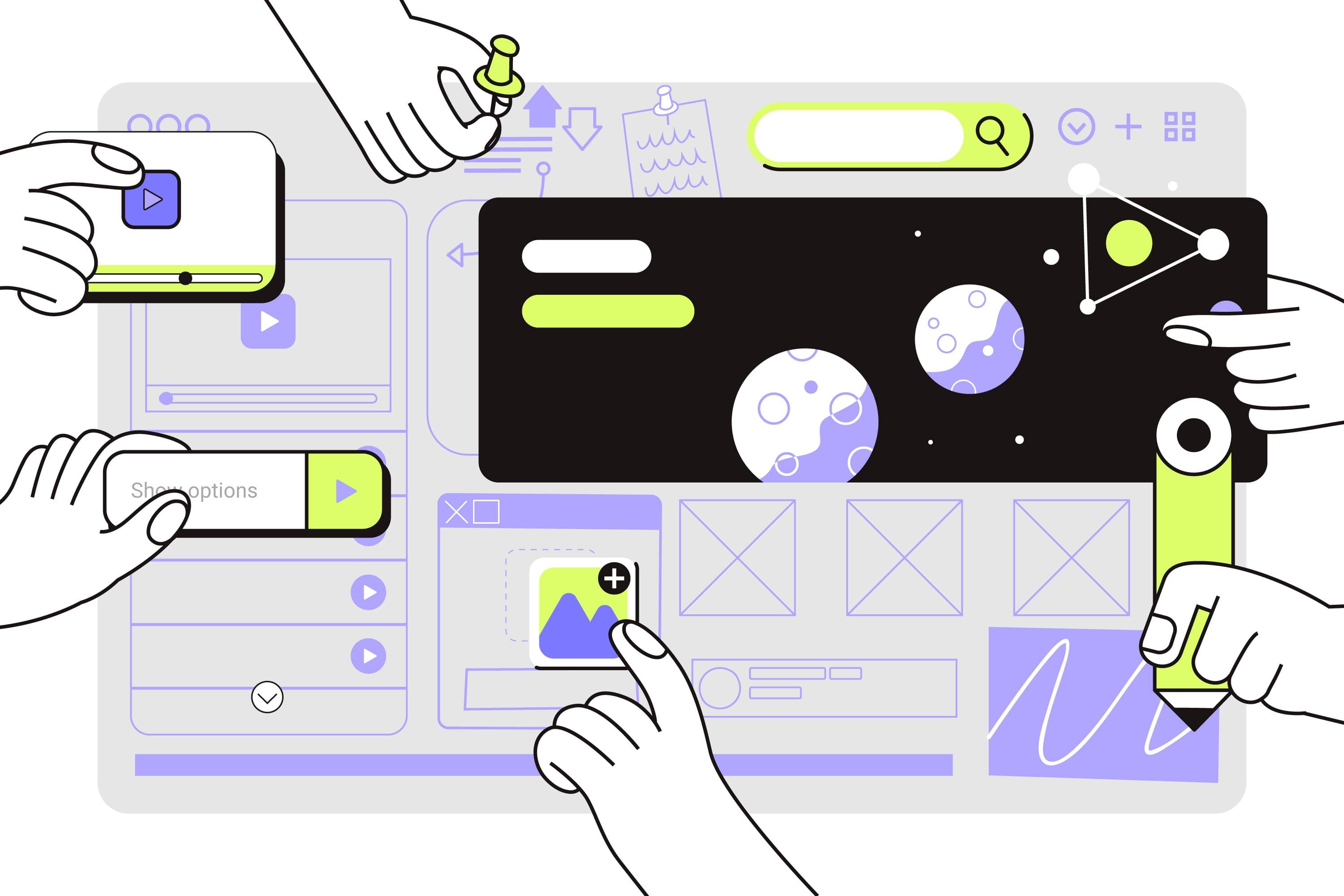 Digitale Interfaces: Klare Designs für Web & Apps.